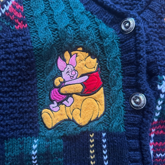 Vintage Disney Winnie The Pooh Knit Cardigan Sweater Large - Picture 6 of 9